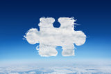 Composite image of cloud jigsaw piece