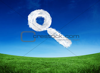 Composite image of cloud magnifying glass