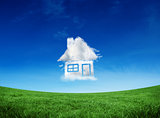 Composite image of cloud house