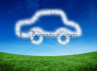 Composite image of cloud in shape of car