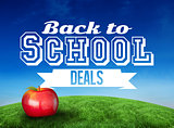 Composite image of red apple with back to school message