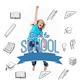 Composite image of back to school message with icons