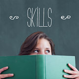 Skills against student holding book