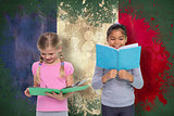 Composite image of elementary pupils reading