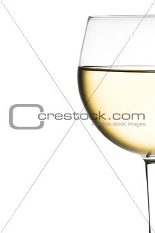 half glass of white wine 
