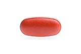 one red medical pill isolated