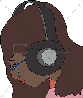 Cute Woman in Headphones