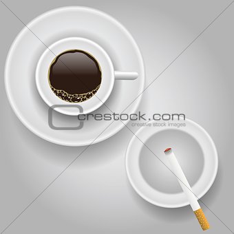 cup of coffee and cigarette