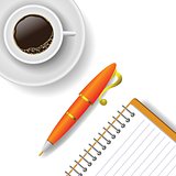 cup of coffee and pen