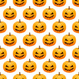Halloween pumpkins seamless background
