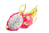 Whole and a half part of dragon fruit 