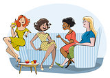 Group of a chatting women