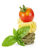 Italian pasta with tomato cherry and basil