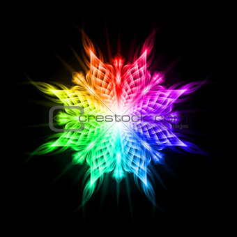 Multicolored pattern on the black background