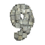 3d gray tile nine 9 number fragmented on white