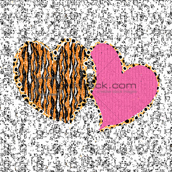 Valentine seamless background on patterned texture 
