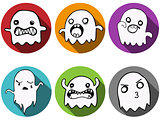 Happy Halloween Ghost Bat Icon Background