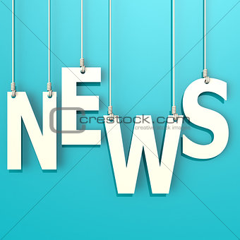 News word in blue background