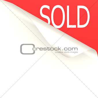 Sold word with white paper