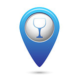 Map pointer with goblet icon