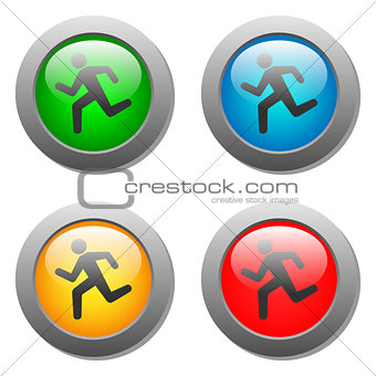 Running man icon on buttons