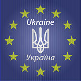 Ukrainian and European flag.