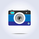 Photo camera icon blue color