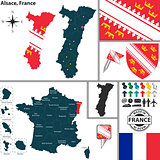 Map of Alsace, France