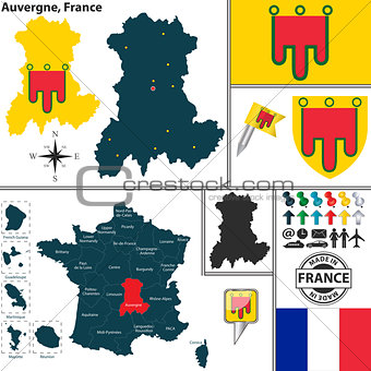 Map of Auvergne, France