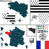 Map of Brittany, France