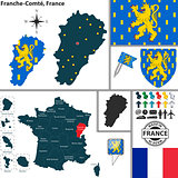 Map of Franche-Comte, France