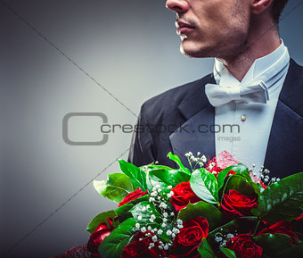 Man with a bouquet
