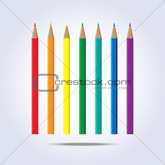Pencils of rainbow colors in vector