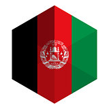 Afghanistan Flag Hexagon Flat Icon Button