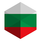 Bulgaria Flag Hexagon Flat Icon Button