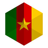 Cameroon Flag Hexagon Flat Icon Button