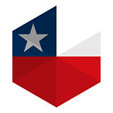 Chile Flag Hexagon Flat Icon Button