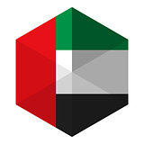 Emirates Flag Hexagon Flat Icon Button