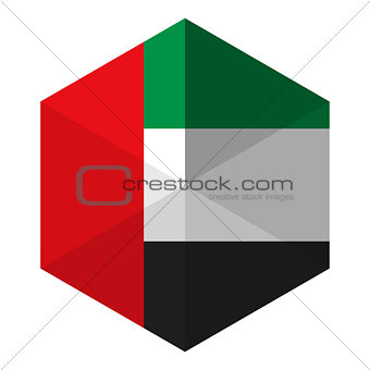 Emirates Flag Hexagon Flat Icon Button