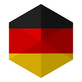 Germany Flag Hexagon Flat Icon Button