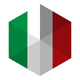 Italy Flag Hexagon Flat Icon Button