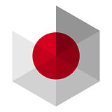 Japan Flag Hexagon Flat Icon Button