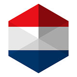 Netherlands Flag Hexagon Flat Icon Button