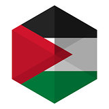 Palestine Flag Hexagon Flat Icon Button