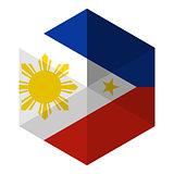 Philippines Flag Hexagon Flat Icon Button