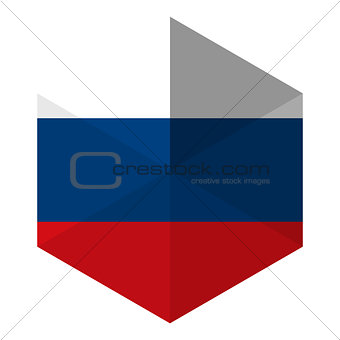 Russia Flag Hexagon Flat Icon Button