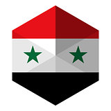 Syria Flag Hexagon Flat Icon Button