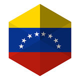 Venezuela Flag Hexagon Flat Icon Button
