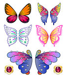 Butterflies colored gem wings set