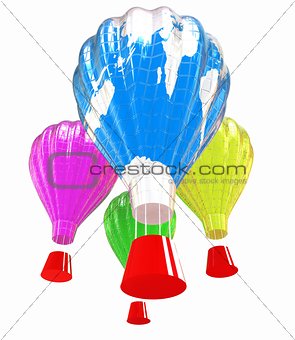 Hot Air Balloons as the earth with Gondola